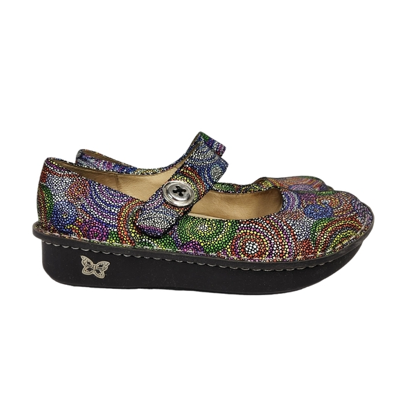 Alegria Paloma Bullseye Leather Mary Jane Clogs Multicolor     Size 41 - Picture 3 of 12